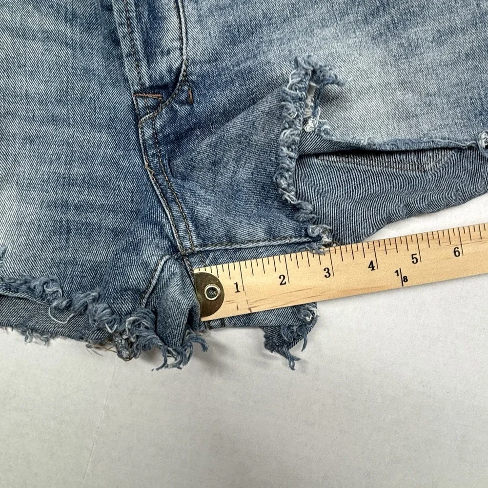 We The Free People Womens‎ 30 Button Fly Distressed Cut Off Jean Shorts Festival